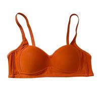 Body Ficelle Underwear Thin Breathable Removable Double Shoulder Straps After Three of Buckle Gathered Without Ring Bust Type Bra Coton sans Couture (Orange, 38AB)