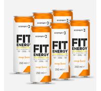 BODY&FIT Fit Energy Lot de 6 canettes de boisson énergétique saveur orange - 1 500 ml
