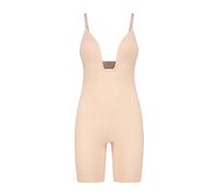 Bye Bra Body sculptant en V profond, bords découpés au laser, bretelles en silicone, bonnets sans armatures, vêtement galbant pour femme, taille moyenne, collection sculptante, beige/noir, S-Xxl,