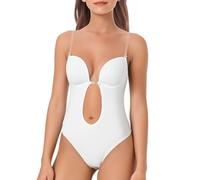 Body Gainant Femme Dos Nu Invisible Bodysuit Ouvert Soutien-Gorge sans Bretelles Solide sans Manches Entrejambe Body Sculptant Slim Perte De Poids Grande Taille