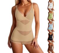 Body Gainant Femme Ventre Plat Gaine Invisible Body Sculptant Gaine Amincissante Shapewear Bodysuit Minceur Corset Bustier Combinaison avec Soutien-Gorge Bretelles Réglable