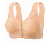 Body Gainant Sculptant Hole Cup Front Buckle Mother Lace Back Shaping Bra Gathered Anti Sagging Non Ring Middle and Old Ladies Bra Transparente pour (Beige, 42)