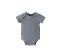 Body garçon en nid d'abeille et Doux, Style européen, Manches Courtes, col enveloppe. Grenouillère bébé. (Grey-E, 18-24 Months)