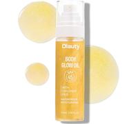 Body Glow Oil Spf 45 Crème Hy Atante À Large Spectre Pour Le Corps Et Le Vi Avec De L'huile De Noix De Coco Finition Légère Et Rayonnante Doré 01