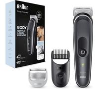 Body Groomer 5 Bg5350, Tondeuse Pour Le Corps, Pour Homme, Avec Technologie Skinshield, Sabot Pour Zones Sensibles, Lame Affûtée Inusable En Métal, Gris/Blanc[Ton623042]