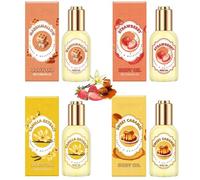 Body Juice Oil,Huile Hydratante Pour Le Corps à La Fraise,Huile Pour Le Corps Aux Fraises,Huile de douche hydratante à l'huile de coco et à l'huile d'olive, longue durée (118g, 4PC)
