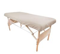 Body Linen Simplicity Poly Cotton Massage Table Fitted Sheets - 180 Thread Count. Roomy Fit for Tables 28-32 inches Wide, Soft and Durable. Available in White, Natural and Gray. (Natural 1 Pack)