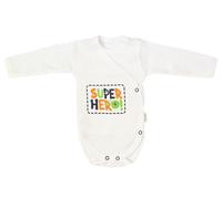 Body Mamatti Baby manches longues, fermeture latérale, Hero - blanc