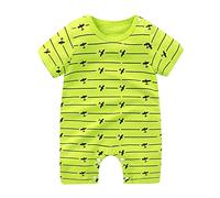body manche courte bebe garcon dinosaure imprimé barboteuse bebe garçon ete mignon dessin animé combinaison bebe garcon naissance 0-18 mois vetement bebe garçon nouveau né (Mint Green, 6-9 mois)