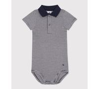 Body manches courtes col polo en coton rayé bébé Petit Bateau - bleu - Taille 24 mois 24M bleu/blanc