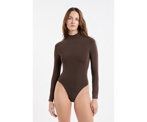 Body manches longues col montant - Marilyn - M - Brown - Femme - Etam