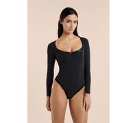 Body manches longues en microfibre et dentelle - Pure Soft Lace - M - Noir - Femme - Etam