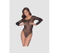 Body Manches Longues Résille & Strass Noir