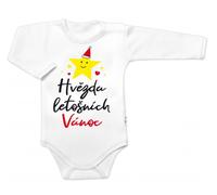Body manches longues Star of this Christmas, Baby Nellys, blanc