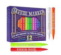 Body Markers for Skin - 12 Pcs Washable Neon Face Paint Crayons Set