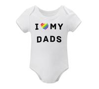Body mignon pour bébé avec inscription « I Heart My Dads » - Cadeau pour fête prénatale, Style blanc, 3 mois