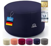 Body & Mind® Coussin de Yoga Coussin de Sol pour la méditation et Le Yoga ; Housse Lavable et Rembourrage Respirant de qualité supérieure ; Hauteur d'assise 18 cm (Bleu, 29 x 19 cm)