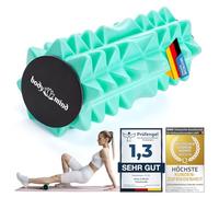 Body & Mind® Mini-Rouleau de Fascia - Rouleau de Massage Compact pour Un entraînement ciblé des fascias ; Idéal pour Les Pieds, Les Genoux, la Nuque, et Autres Groupes Musculaires ; 15 x 6 cm (Vert)