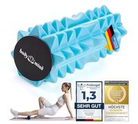 Body & Mind® Mini-Rouleau de Fascia - Rouleau de Massage Compact pour Un entraînement ciblé des fascias ; Idéal pour Les Pieds, Les Genoux, la Nuque, et Autres Groupes Musculaires ; 15 x 6 cm (Bleu)