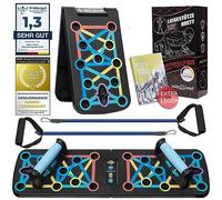 Body & Mind Planche push-up; Planche de fitness multifonction pliable Elite Rack pour un entraînement complet du corps et des pompes efficaces ; Poignées push-up avec bandes d'exercice gratuites