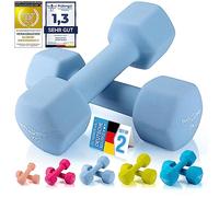Body & Mind® Set de 2 haltères de gymnastique Dumbbells Haltères courts ; Entraînement de force efficace avec différents poids ; Fitness Workout à domicile (3 kg - gris pigeon set de 2 pièces)