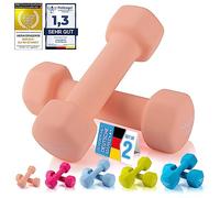 Body & Mind® Set de 2 haltères de gymnastique Dumbbells Haltères courts ; Entraînement de force efficace avec différents poids ; Fitness Workout à domicile (1 kg - beige set de 2)