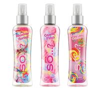 Body Mist by So…? Lollipop Galore, Rainbow Sorbet, Candy Floss Brume Corporelle Parfumée Pour Femme 100ml (Lot de 3)