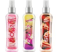 Body Mist By Vanilla, Red Velvet, Strawberries & Cream Perfumed Body Mist For Women 100 Ml (Pack Of 3)