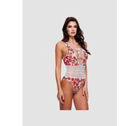 Body Motifs Floraux, Laçage Rouge & Blanc