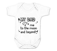 Body My Dad Loves Me to The Moon and Beyond, blanc, 12-18 mois