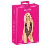 Body noir brodé rose "Kissable" - L/XL