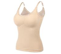Body Nouveau Né Chemises Thermiques sans Manches pour Femmes Gilet à col en V avec Soutien-Gorge intégré sous-vêtements doublés en Polaire débardeur Thermique Camisole Camisole De