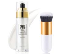 Body Oil Shimmer, Huile Pailletée pour Le Corps, Illuminateur De Teint, Highlighter Maquillage, Shimmer Lotion pour Le Corps, Surligneur Liquide Brillant Durable pour Visage Corps Jambes (Blanc Nacré)