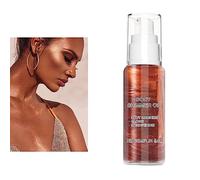 Body Oil Shimmer, Shimmer Lotion Pour Le Corps, Illuminateur De Teint, Highlighter Maquillage Liquide, Hydratation et éclat à l'épreuve de l'eau pour le Visage et le Corps, Brun Doré