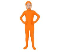 Body orange pour garçons et filles - Body d'Halloween ouvert à visage ouvert pour enfants, combinaison unie extensible pour enfants, maillot complet mignon ouvert à visage ouvert pour costume