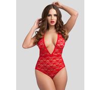 Body ouvert décolleté dentelle rouge