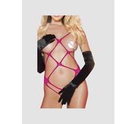 Body Ouvert Filet Seins Nus Rose