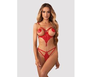 Body ouvert seins nus Matildea rouge S/M