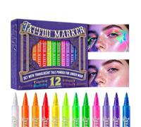 Body Paint Markers - 12-pieces UV-Activated Makeup Stencil