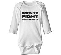 Body pour bébé Born to Fight Brésilien Jiu Jitsu - Blanc - 18 mois