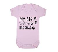 Body pour bébé My Big Brother has Paws (annonce du nouveau bébé frère et sœur) [BBY3] Rose pastel