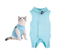 Body pour chat après chirurgie - Vêtement pour chat - Pour récupération des maladies de la peau - Vêtement pour chat après castration - Chemise médicale pour animal de compagnie (bleu, M)
