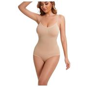 Body pour femme dos nageur sans entrejambe respirant et confortable pour raffermir les abdominaux, chair, L