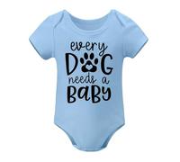 Body pour jumeaux - Chaque chien a besoin d'un bébé - Unisexe - Barboteuse double, Bleu ciel-Style-1, 3 mois