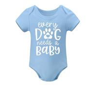 Body pour jumeaux - Chaque chien a besoin d'un bébé - Unisexe - Barboteuse double, Style bleu ciel, 3 mois