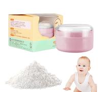 Body Powder Container, Toddler Bath Dusting Box, Soft Powder Puff with Lid, Portable Dispenser for Even Application, 3.54x3.54x2.36 inches, Ideal for Women, Babies