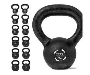 Body Revolution Kettlebells, kettlebell en fonte pour entraînement musculaire et cardio, 2 kg