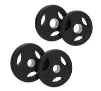 Body Revolution Lot de disques de poids olympiques en caoutchouc à trois poignées pour haltérophilie et bodybuilding Équipement de gym à domicile pour la musculation et les entraînements (25 kg (2,5