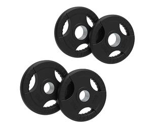 Body Revolution Lot de disques de poids olympiques en caoutchouc à trois poignées pour haltérophilie et bodybuilding Équipement de gym à domicile pour la musculation et les entraînements (25 kg (2,5