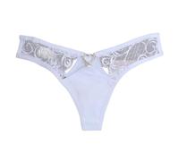 Body Rose Cuir pour Femmes sous vêtements Sexy Ouverts Couleur Unie Dentelle Transparente Pantalon Tanga Coton Jetable Post Accouchement(Blanc,S)